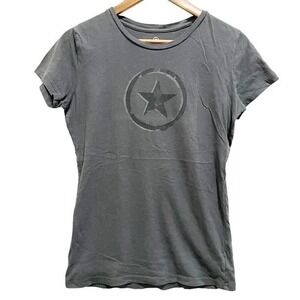 Converse Womens Graphic Star Logo T-Shirt Charcoal Grey Cotton Crew Neck Large